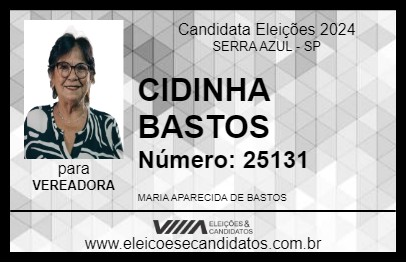 Candidato CIDINHA BASTOS 2024 - SERRA AZUL - Eleições