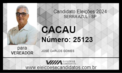 Candidato CACAU 2024 - SERRA AZUL - Eleições