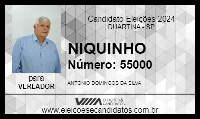 Candidato NIQUINHO 2024 - DUARTINA - Eleições