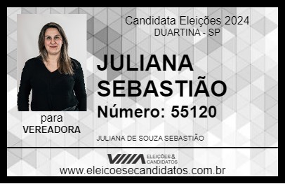 Candidato JULIANA SEBASTIÃO 2024 - DUARTINA - Eleições