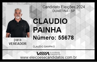 Candidato CLAUDIO PAINHA 2024 - DUARTINA - Eleições