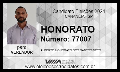 Candidato HONORATO 2024 - CANANÉIA - Eleições