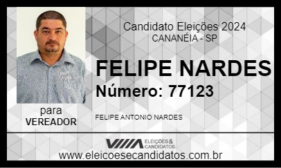 Candidato FELIPE NARDES 2024 - CANANÉIA - Eleições