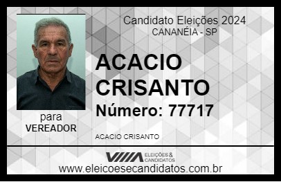 Candidato ACACIO CRISANTO 2024 - CANANÉIA - Eleições