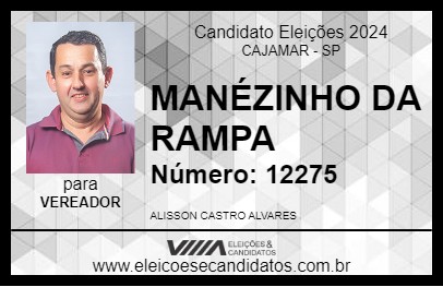 Candidato MANÉZINHO DA RAMPA 2024 - CAJAMAR - Eleições