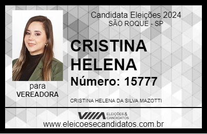 Candidato CRISTINA HELENA 2024 - SÃO ROQUE - Eleições