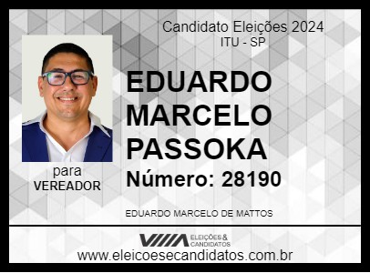 Candidato EDUARDO MARCELO PASSOKA 2024 - ITU - Eleições