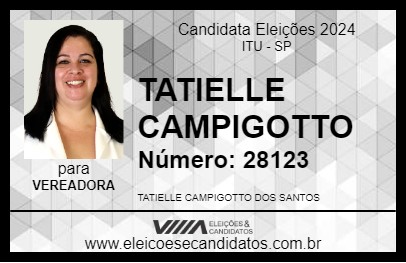 Candidato TATIELLE CAMPIGOTTO 2024 - ITU - Eleições