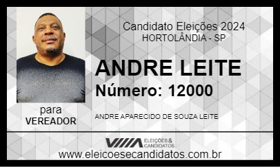 Candidato ANDRE LEITE 2024 - HORTOLÂNDIA - Eleições