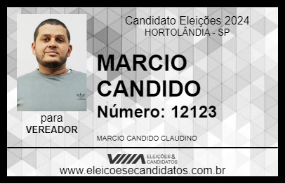 Candidato MARCIO CANDIDO 2024 - HORTOLÂNDIA - Eleições