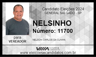 Candidato NELSINHO 2024 - GENERAL SALGADO - Eleições