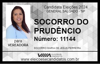 Candidato SOCORRO DO PRUDÊNCIO 2024 - GENERAL SALGADO - Eleições