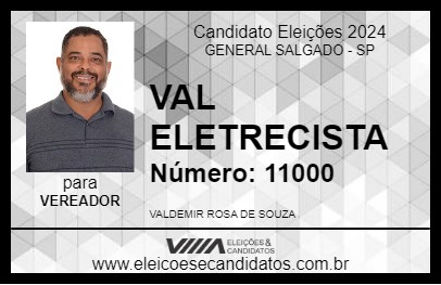 Candidato VAL ELETRECISTA 2024 - GENERAL SALGADO - Eleições