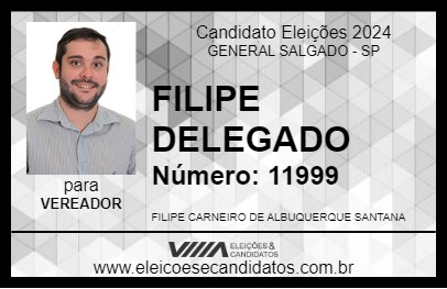 Candidato FILIPE DELEGADO 2024 - GENERAL SALGADO - Eleições