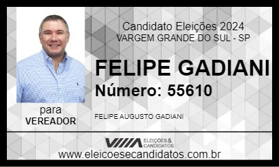 Candidato FELIPE GADIANI 2024 - VARGEM GRANDE DO SUL - Eleições