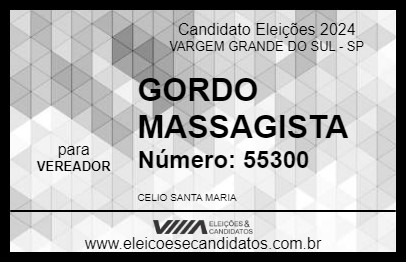 Candidato GORDO MASSAGISTA 2024 - VARGEM GRANDE DO SUL - Eleições