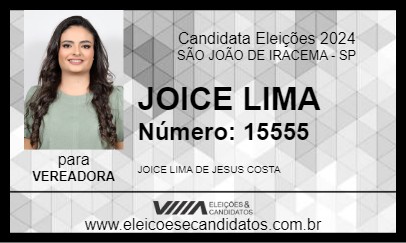 Candidato JOICE LIMA 2024 - SÃO JOÃO DE IRACEMA - Eleições