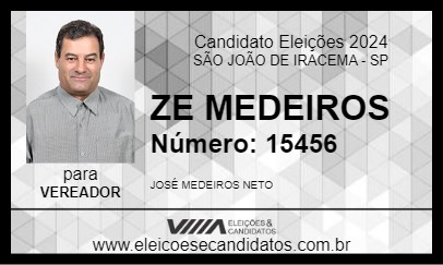 Candidato ZE MEDEIROS 2024 - SÃO JOÃO DE IRACEMA - Eleições