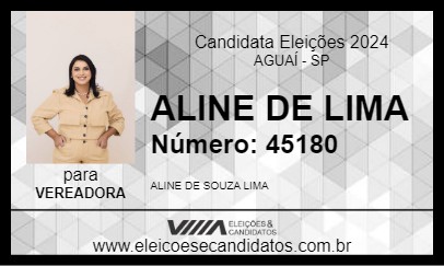 Candidato ALINE DE LIMA 2024 - AGUAÍ - Eleições