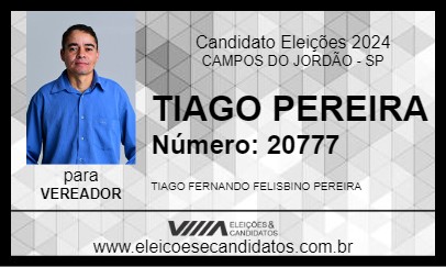 Candidato TIAGO PEREIRA 2024 - CAMPOS DO JORDÃO - Eleições