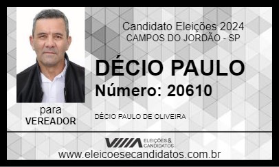 Candidato DÉCIO PAULO 2024 - CAMPOS DO JORDÃO - Eleições