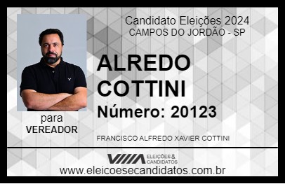 Candidato ALFREDO COTTINI 2024 - CAMPOS DO JORDÃO - Eleições