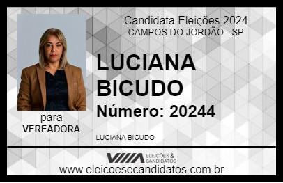 Candidato LUCIANA BICUDO 2024 - CAMPOS DO JORDÃO - Eleições