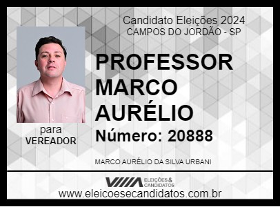 Candidato PROFESSOR MARCO AURÉLIO 2024 - CAMPOS DO JORDÃO - Eleições