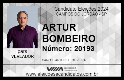 Candidato ARTUR BOMBEIRO 2024 - CAMPOS DO JORDÃO - Eleições