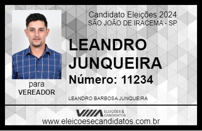 Candidato LEANDRO JUNQUEIRA 2024 - SÃO JOÃO DE IRACEMA - Eleições