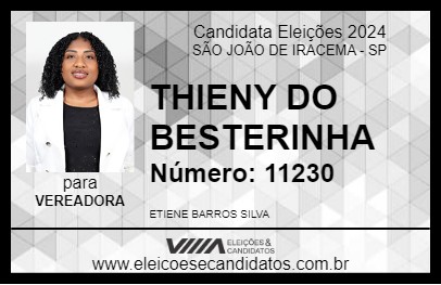 Candidato THIENY DO BESTERINHA 2024 - SÃO JOÃO DE IRACEMA - Eleições