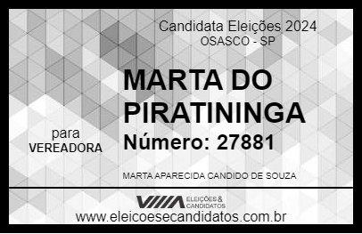 Candidato MARTA DO PIRATININGA 2024 - OSASCO - Eleições