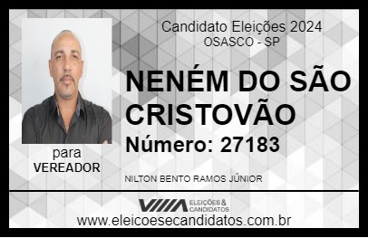 Candidato NENÉM DO SÃO CRISTOVÃO 2024 - OSASCO - Eleições