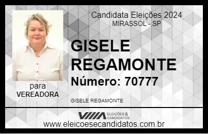 Candidato GISELE REGAMONTE 2024 - MIRASSOL - Eleições