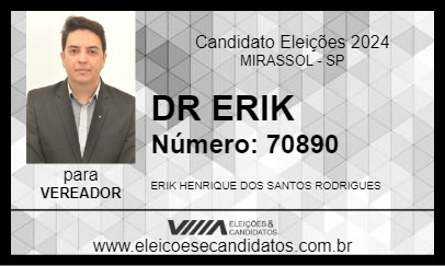 Candidato DR ERIK 2024 - MIRASSOL - Eleições