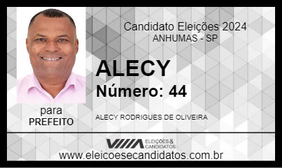 Candidato ALECY 2024 - ANHUMAS - Eleições