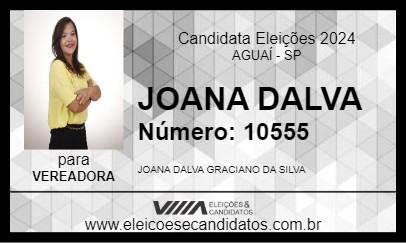 Candidato JOANA DALVA 2024 - AGUAÍ - Eleições