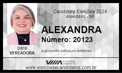 Candidato ALEXANDRA 2024 - ANHUMAS - Eleições