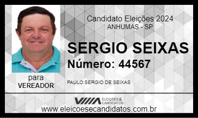 Candidato SERGIO SEIXAS 2024 - ANHUMAS - Eleições