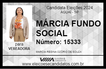 Candidato MÁRCIA SOUZA 2024 - AGUAÍ - Eleições