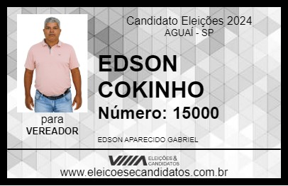 Candidato EDSON COKINHO 2024 - AGUAÍ - Eleições