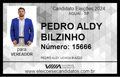 Candidato PEDRO ALDY BILZINHO 2024 - AGUAÍ - Eleições