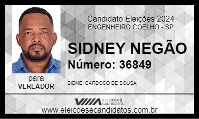 Candidato SIDNEY NEGÃO 2024 - ENGENHEIRO COELHO - Eleições