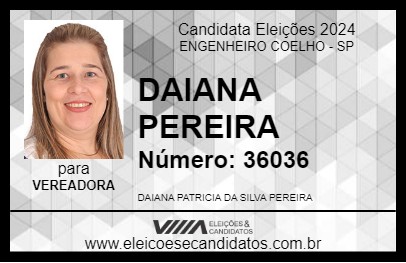 Candidato DAIANA PEREIRA 2024 - ENGENHEIRO COELHO - Eleições