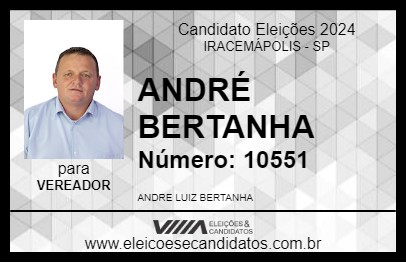 Candidato ANDRÉ BERTANHA  2024 - IRACEMÁPOLIS - Eleições