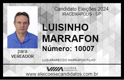 Candidato LUISINHO MARRAFON 2024 - IRACEMÁPOLIS - Eleições