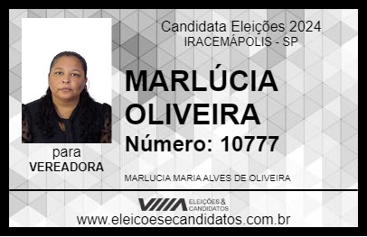 Candidato MARLÚCIA OLIVEIRA 2024 - IRACEMÁPOLIS - Eleições