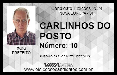 Candidato CARLINHOS DO POSTO 2024 - NOVA EUROPA - Eleições