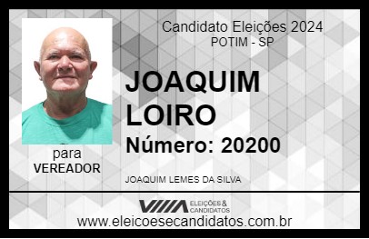 Candidato JOAQUIM LOIRO 2024 - POTIM - Eleições