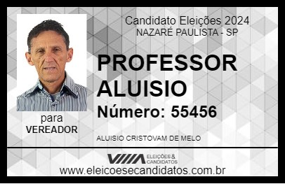 Candidato PROFESSOR ALUISIO 2024 - NAZARÉ PAULISTA - Eleições